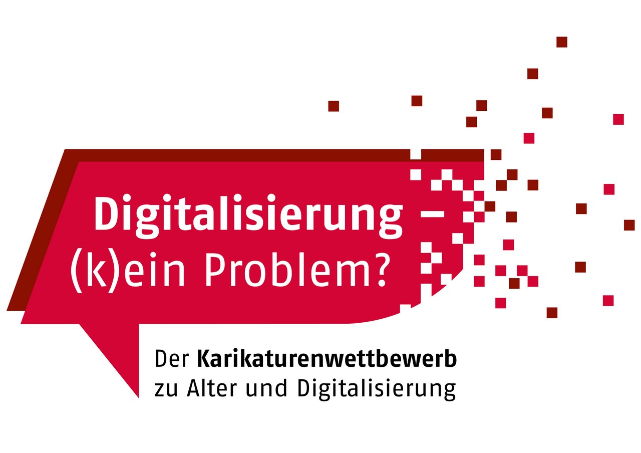 Sprechblase in Rot mit Inschrift "Digitalisierung - (k)ein Problem?"