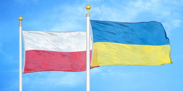Flagge Polen und Ukraine