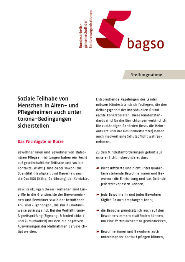 BAGSO-Stellungnahme_Soziale Teilhabe in Pflegeheimen sicherstellen