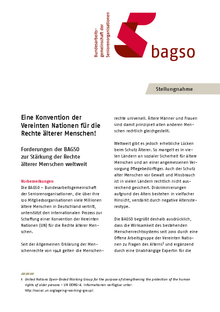 Stellungnahme der BAGSO zur Stärkung der Rechte älterer Menschen weltweit