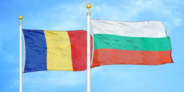 Flagge von Bulgarien und Rumänien