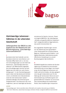 BAGSO-Stellungnahme Gleichwertige Lebensverhältnisse