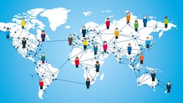 Figuren vernetzt über die ganze Welt