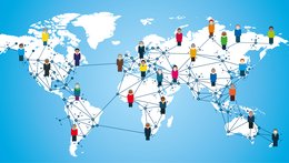 Figuren vernetzt über die ganze Welt