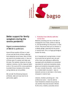 Statement "Better support for family caregivers"