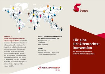 Titelbild des Flyers Für eine UN-Altenrechtskonvention